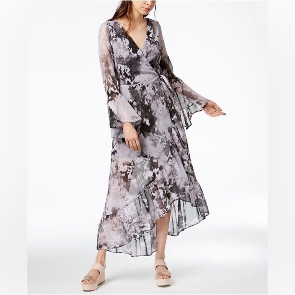 Wrap Dress in Lilac And Gray, L, NWT